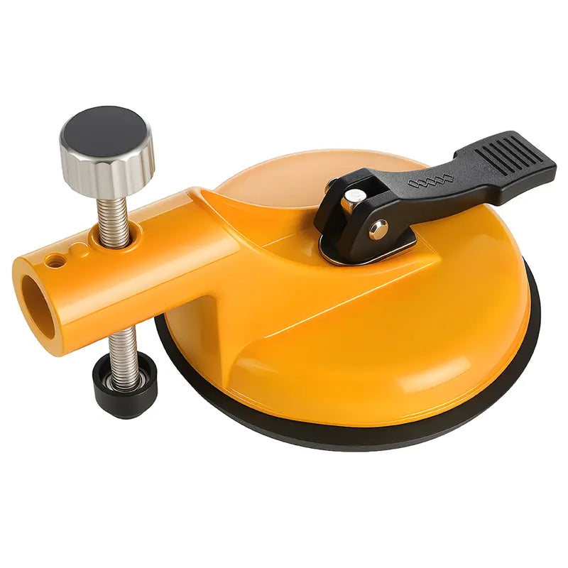 Adjustable Height Leveler—Professional countertop leveling tool for smooth surfaces like granite, marble, quartz glass slabs, etc., equipped with vacuum suction cup clamps & rubber tools. Yellow
