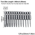 Magnetic Torx Head Screwdriver Bit Set, S2 Steel Long Drill Bits with 1/4 Inch Hex Shank and Security Torx Bits, Replaceable Screwdriver Bits, Metal Bits（1,000+ sold）