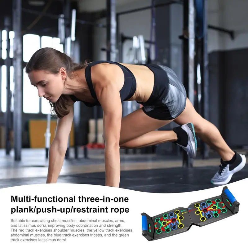 【Upgraded Version】 Push up Board, Push-up Board Training Set,28 Holes Home Push-up Training Board, Pull Bar, Chest Muscle Abdominal Muscle Training Equipment for Men & Women, Fitness Enthusiasts, Upper Body Strength, Portable Design, Ab Workout Machine