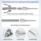 7PCS Grease Gun Needle Tips Accessories Kit, Mini Grease Gun Needle Dispenser, Rubber Joint Nipple, Straight & Elbow Nozzle Coupler Fittings, Detachable Lubrication Injector for Narrow Tight Confined Spaces（1,000+ sold）
