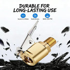 6 Counts Brass Tire Air Chucks with Clips, Tire Inflation Hose Adapter with Locking Tire Nozzle Valve Thread, Unscrewed Twist Connection Converts for Air Compressor, Tire Inflator Tool, Inflation Tools for Cars   [Sold 621 units]