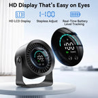DIGIX Rechargeable USB Desk Fan for Bedroom, 100 Speeds, 360° Rotation, Wall Mounted Design Small Portable Table Fan with LED Display, Quiet Personal Desktop Cooling Fans for Home Office
