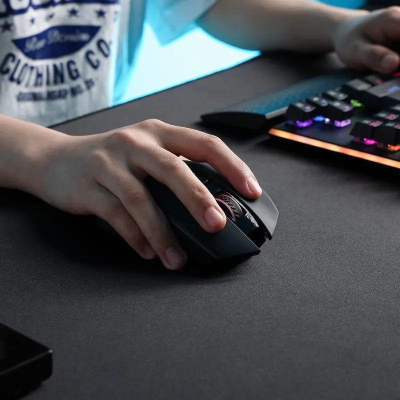 Redragon M656 Gainer Wireless Gaming Mouse, 4000 DPI 2.4Ghz Gamer Mouse w/ 5 DPI Levels, 7 Macro Buttons, Red LED Backlit & Pro Software/Drive Supported, for PC/Mac/Laptop,summerwins
