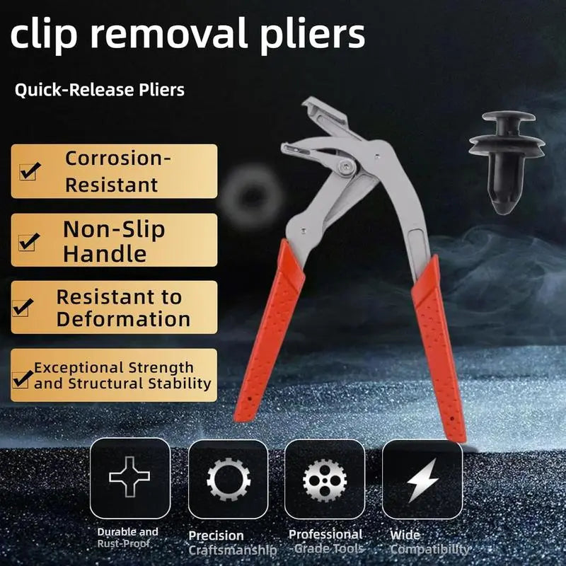 New Auto Fastener Clip Removal Pliers - Heavy-Duty Metal Quick-Release Hand Tools, Non-Destructive Plastic Clip Removal Pliers & Pincers, Automotive Disconnect Repair Hardware, Essential Tools and Gadgets for Outdoor Emergencies