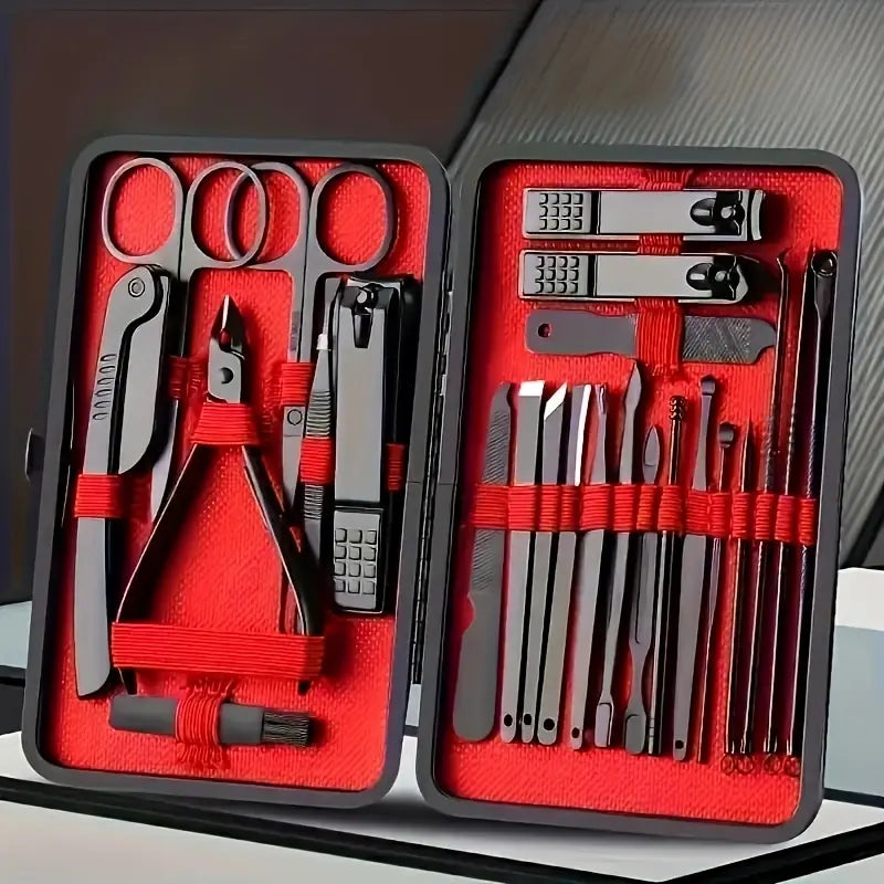 24pcs Professional Nail Clippers Kit - Razor-Sharp Blades For Precise Cutting, DurableAnd Long-Lasting Construction For Both Fingernail And Toenail Trimming Needs -Quality Nails At Home With Essential Tools For Complete Pedicure Care