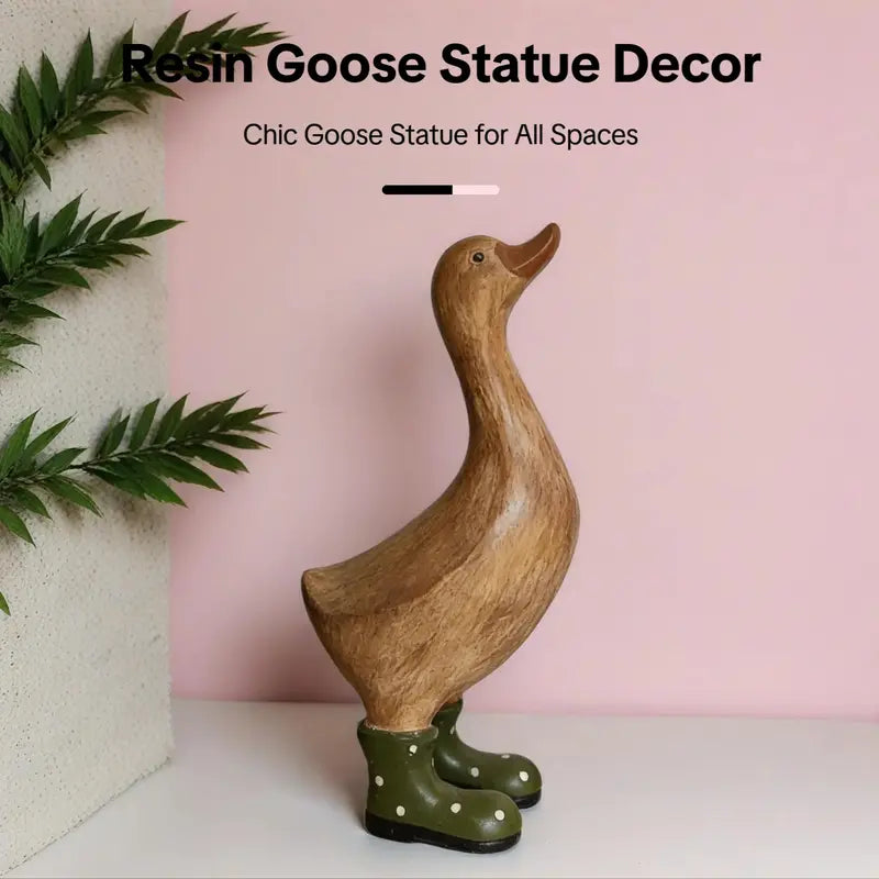 Resin Goose Statue Figurine, Cute Resin Figurine, Home Decor Statue, Animal Figurines, Indoor & Outdoor Farmhouse Decor, Desktop Ornament for Living Room, Desk, Garden [Sold 678 units]