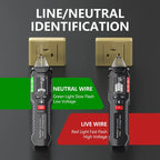 FY18S CAT III 12V-1000V Dual Range Voltage Tester/NCVT, High Sensitivity, Triple Alarm,Flashlight,Temp/Circuit/Outlet Live-Neutral Detection, Ideal for Home DIY, Repairs, Inspection, Electrician & Industrial/Commercial Quick Testing.