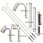 Pressure Washer Extension Wand 10 Pack Power Washer Lance with 5 Atomization Nozzle Tips 1 Gutter Cleaner Attachment Curved Rod for Gutter Roof Drainage Walls Cleaning#Summervibes