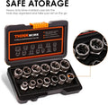 THINKWORK Bolt Extractor Tool Set, 13+1 Counts Impact & Nut Remover Stripped Lug Remover, Drive Rounded Bolt Remover for Removing Damaged, Frozen Universal Impact impact bolt Socket Wrench Set