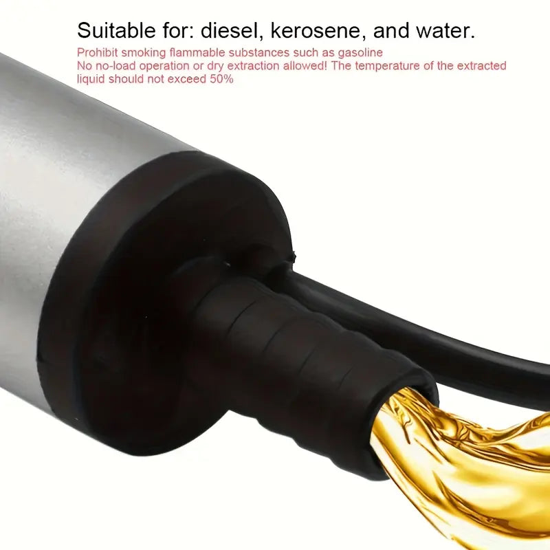 Portable Submersible Fuel Transfer Pump, DC 12V, Lightweight Small Size, Easy to Install, 3m Wire, Suitable for Water, Coal Oil, Kerosene