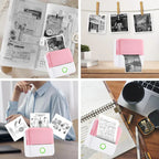 Mini Sticker Printer, Portable Inkless Sticker Maker, Pocket Photo Printer, Thermal Printer Label Maker with 5rolls Paper, Portable Handheld Printer, for Pictures, Photos, Journals, DIY, Label Printing, Compatible With IOS&Android