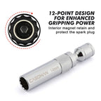 6PCS 3/8-Inch Drive Magnetic Swivel Spark Plug Socket Set, Thin Wall, Include 9/16-Inch, 5/8-Inch, 13/16-Inch, 14mm， Socket, Length: 4-Inch, 6-Inch, 11-Inch, 12-Point, CR-V, DEALS FOR YOU DAY