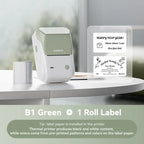 2-Inch Portable Wireless Inkless Thermal Label Maker Sticker Printer, 300dpi HD, Bluetooth App Editing, 1 Roll 2"x1.18" BPA-Free Label, Multiple Templates for Small Business & Home（1,000+ sold）