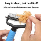 Stainless Steel Double-Side Dog Grooming Comb - Groomer Tool with Mat-Tamer Teeth, Shedding Brush for Working Through Mats and Loose Shedding, Clean Smooth Coat & Daily Maintenance