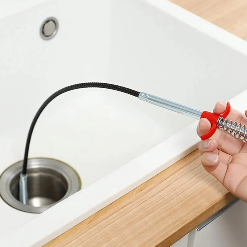 Stainless Steel Sewer Unclogging Tool, 1 Count Portable Reusable Drainage Clogging Remover, Drain Opener, Home Essentials, Cleaning Supplies, Summer Bathroom Supplies