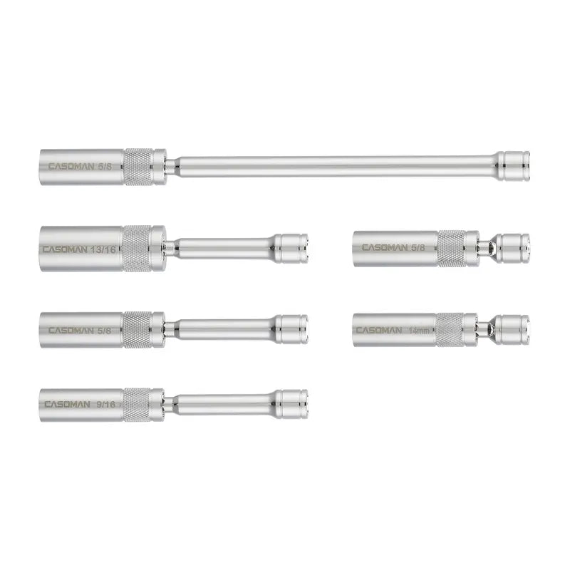 6PCS 3/8-Inch Drive Magnetic Swivel Spark Plug Socket Set, Thin Wall, Include 9/16-Inch, 5/8-Inch, 13/16-Inch, 14mm， Socket, Length: 4-Inch, 6-Inch, 11-Inch, 12-Point, CR-V, DEALS FOR YOU DAY