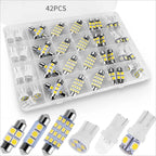 42Pcs Interior LED Car Bulb Kit Car Led Lights, DE3175 T10 194 31mm 41mm Replacement Bulbs for Dome Map Cab & Tail Light, Universal Truck & Car Lighting Accessory（1,000+ sold）