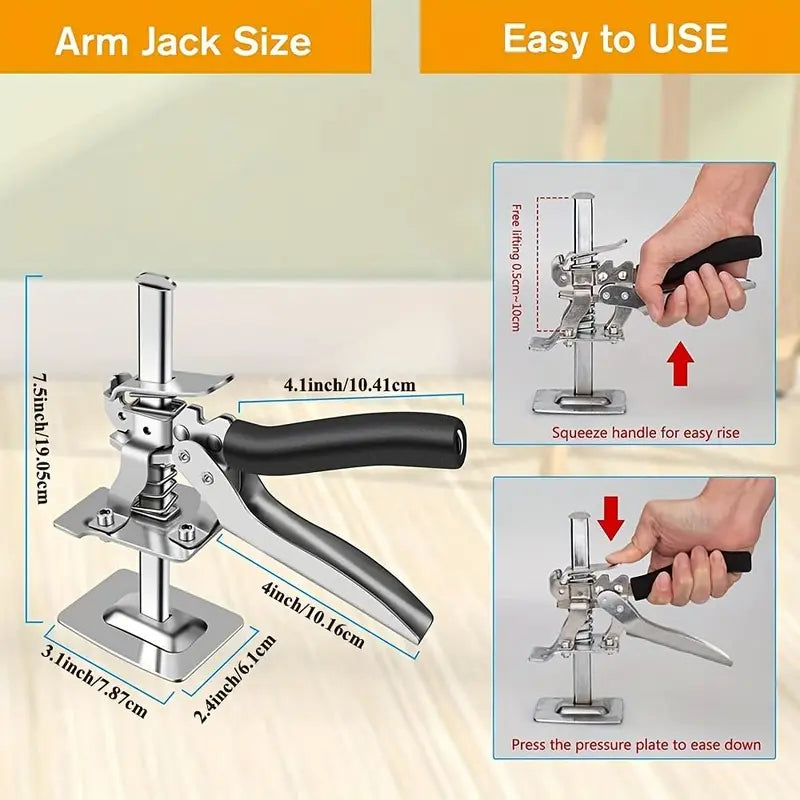 Labor-Saving Arm Jack, Heavy Duty 1 Count Cabinet Board Lifter & Tile Height Adjuster, Hand-Lifting Tool for Door Panels & Drywall Lifting