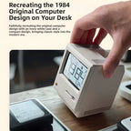 Retro Macintosh Mini Computer Desktop Clock - USB-Connected Unique Design Table Ornament, Room Decor, Home Accessory, Boyfriend Birthday Gift (2026 Advent Calendar Inclusion) [Sold 274 units]
