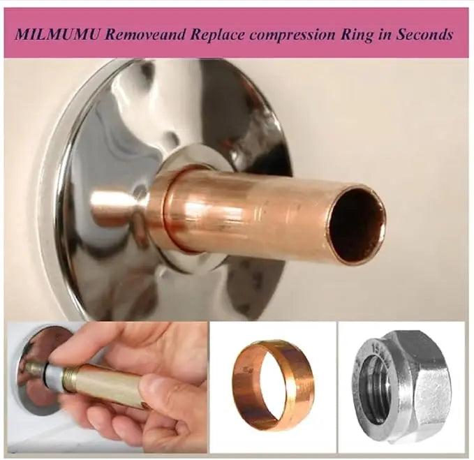 Compression Sleeve Puller Tool Remove Nut & Ferrule Of Pipe 03943, Sleeve Remover For 1/2” Compression Fittings Only, Corroded & Frozen Supply Stops, Plumbing Tools Compression Ring Removal Tool