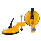 Adjustable Height Leveler—Professional countertop leveling tool for smooth surfaces like granite, marble, quartz glass slabs, etc., equipped with vacuum suction cup clamps & rubber tools. Yellow