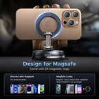 Vacuum Suction Magnetic Car Phone Mount, Unpowered 360° Rotatable Foldable Adjustable Smartphone Holder, Noiseless Car Phone Stand for for iPhone & Android Devices