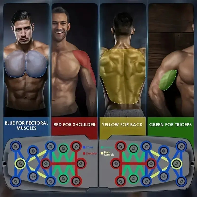 【Upgraded Version】 Push up Board, Push-up Board Training Set,28 Holes Home Push-up Training Board, Pull Bar, Chest Muscle Abdominal Muscle Training Equipment for Men & Women, Fitness Enthusiasts, Upper Body Strength, Portable Design, Ab Workout Machine