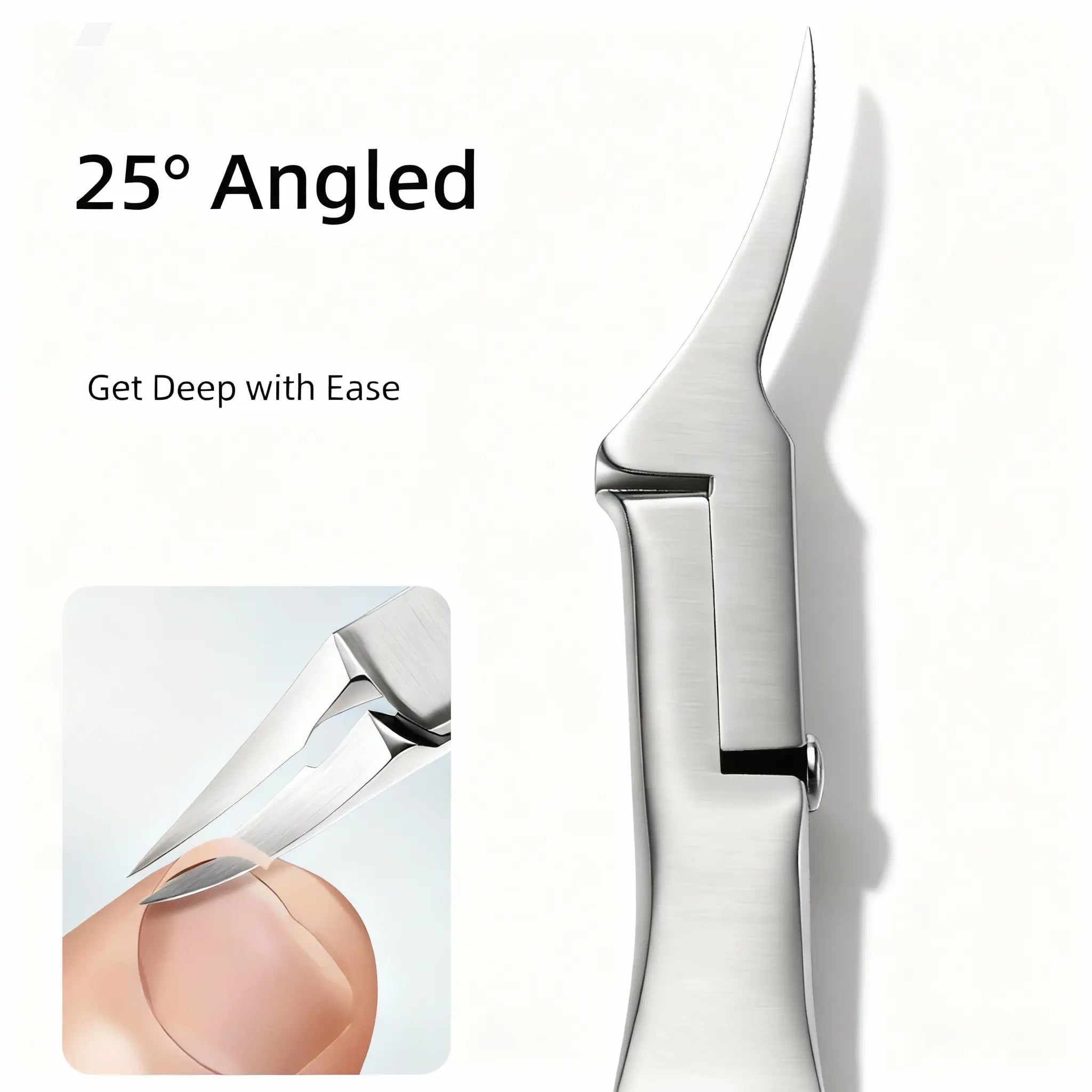 Slanted Head Beak-shaped Nail Clipper - Full Metal - For Ingrown & Toe Nails
