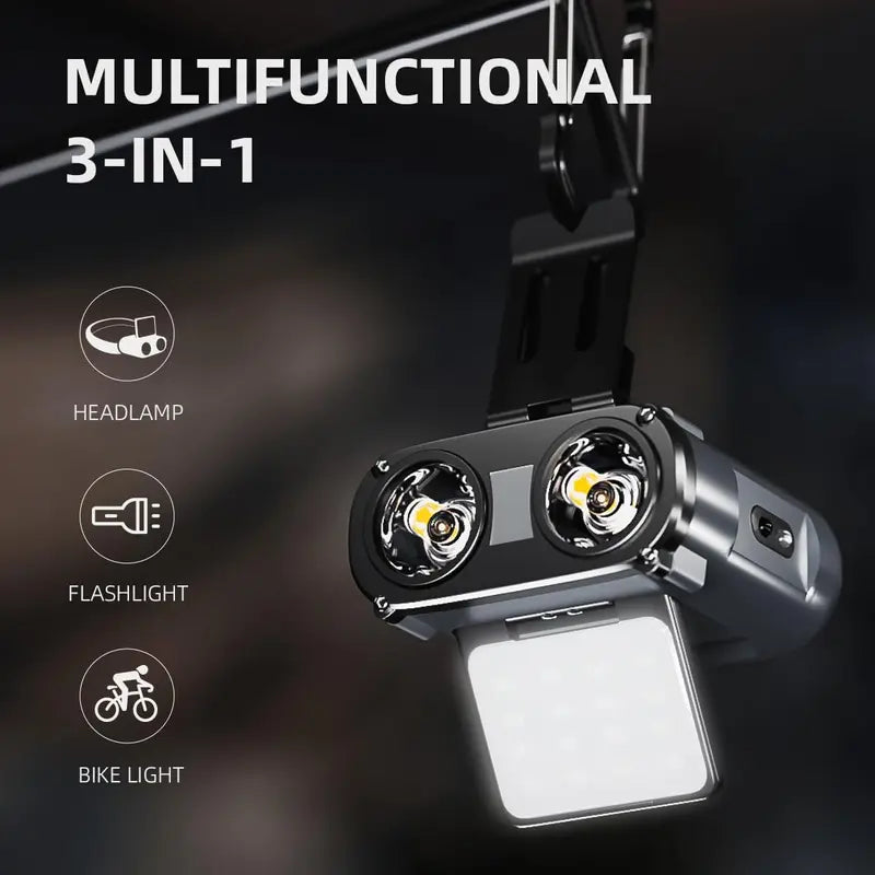 Headlamp Rechargeable, 90° COB LED Head Lamp with Motion Sensor, 5 Modes & IPX5 Water-Resistant LED Head Light for Night Running, Fishing, Cycling, Camping