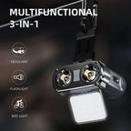 Headlamp Rechargeable, 90° COB LED Head Lamp with Motion Sensor, 5 Modes & IPX5 Water-Resistant LED Head Light for Night Running, Fishing, Cycling, Camping