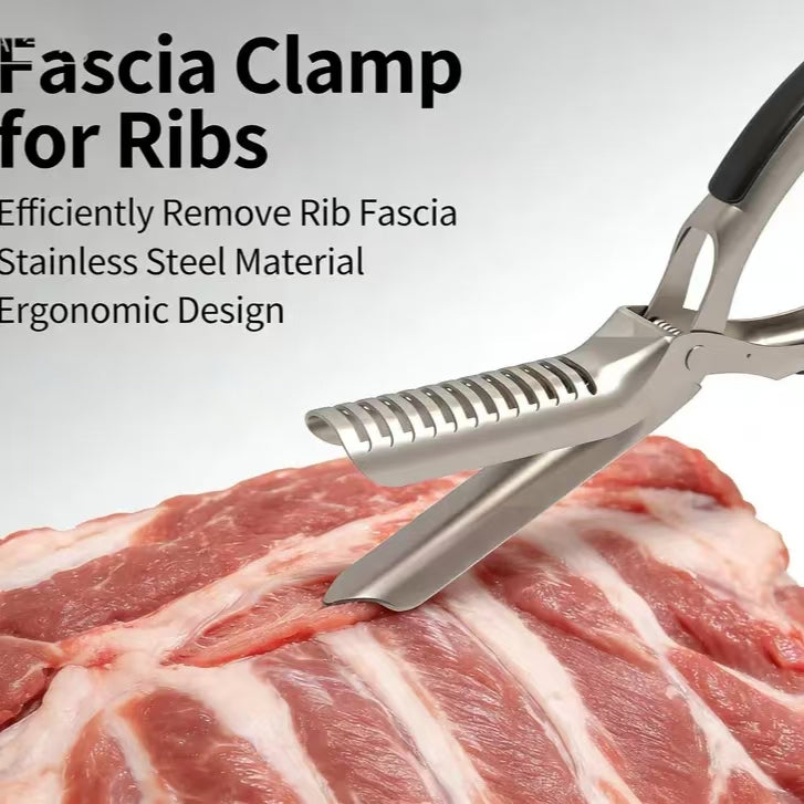 BBQ Rib , Rib Membrane Remover Stainless Steel Tool Kit, with Arc Clamp & Non-Slip Grip, Ergonomic Design for Easy Membrane Removal, Dishwasher Safe BBQ Accessories