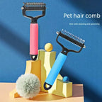 Stainless Steel Double-Side Dog Grooming Comb - Groomer Tool with Mat-Tamer Teeth, Shedding Brush for Working Through Mats and Loose Shedding, Clean Smooth Coat & Daily Maintenance