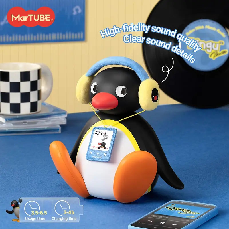 Pingu Bobble Head Bluetooth Speaker - Chargeable Multifunctional Desktop Speaker, Wireless Party Audio, Cute Kawaii Penguin Desk Decor, Whimsical Quirky Gifts for Women, USB-C Charging Retro Mini Device（1,000+ sold）