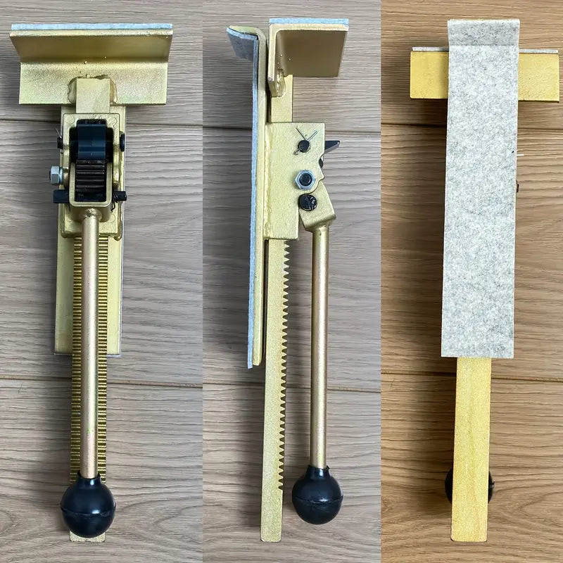 Heavy-Duty Metal Flooring Tool Pull Rod with Adjustable Handle, Gloves Included for Wooden Floor Installation Projects, Durable Structure Ideal for Gifting