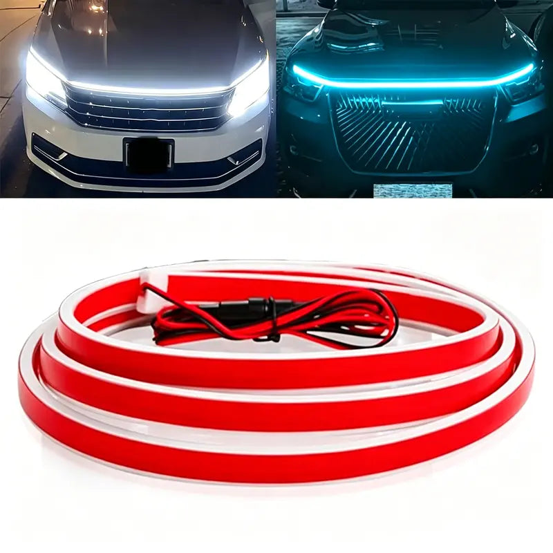 Car Hood Light Strip, Dynamic Scan Startup LED Light Strip, Waterproof Flexible DRL, Eye-Catching Night Driving Upgrade for Car Enthusiasts, Universal Car Upgrades Accessories for Truck/SUV, Ideal Gift for Him    [Sold 848 units]
