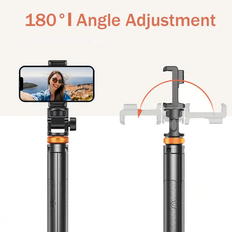 Smartphone Selfie Stick with Wireless Remote, Upgraded Stable Cellphone Tripod Stand, Tech Accessories for iPhone 17/16/15/14/13 & Mobile Devices, Cool Gadgets for Travel Tripod Standing Photo
