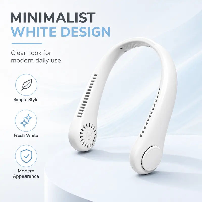 Hands-Free Neck Fan – Portable Wearable Cooling, Lightweight U-Shaped Design for Summer Travel, Outdoor Activities, Office, Commuting & Everyday Comfort