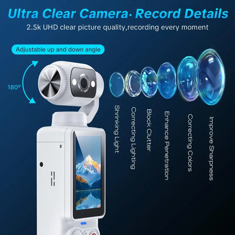W&O Upgraded Vlogging Camera with 32GB Card, Video Recorder, Digital Vlogging Camera with 180° Rotating Lens, Full Body Camera for Vlogging, Travel & Daily Life Recording, Camcorder, Christmas Gift