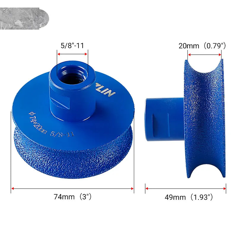 Diamond Round Edge Grinding Wheel - Rounded Corner Disc for Quartz, Marble, Tile & Stone - Angle Grinder Tool for CountertopEdges Abrasive Materials