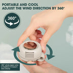 Summervibes Portable Silent Mini Bladeless Electric Fan with Rotating Body and Three-speed Adjustable Silent Cooling, Clip-on Fan, Waist-mounted Fan, Suitable for Outdoor Travel and Office Use, Summer Gift