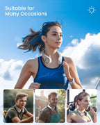 Hands Free Neck Fan, Sports, Travel, Office, Rechargeable, Bladeless Cooling Technology, Wearable Headset Design,Up to 8 Hours of Battery life, Comfortable to Wear