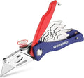 Folding Utility Knife, Quick-Change Box Cutter, Blade Storage in Handle