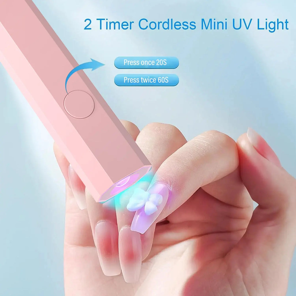 Portable Nail Lamp, UV Nail Lamp, Rechargeable Gel Polish Curing Light with Digital Display, Two Timer Settings, Personal Nail Care Tool for Home Salon Nail Art, Diy Manicure, At Home Manicure, Diy Nails [Sold 537 units]