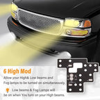 6 High Mod Lights Module for 2003-2007 Chevy Silverado GMC Sierra 1500/2500/3500 Classic GM Trucks, FR-4 PCB Car Accessory, Enables Low/High Beams & DRL Stays Active Simultaneous Operation, Vehicle Accessory Auto Part   [Sold 1000+ units]