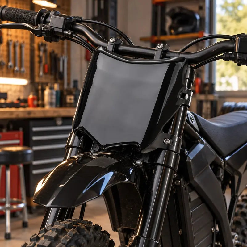 Front Number Plate Holder for E Bike - Thick PP Plastic License Plate with Zip Ties, Universal for Surron Light Bee S/X, Talaria Sting MX3 MX4, Yozma IN10, Ridstar Q20, Super73 E-Ride Pro [Sold 558 units]