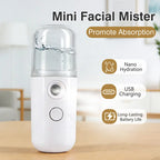 Nano Mist Sprayer - Portable Cool Mist Facial Moisturizer, Mini Facial Tools for Dry Skin Hydration, Personal Care Appliances (White)（sold：1589）